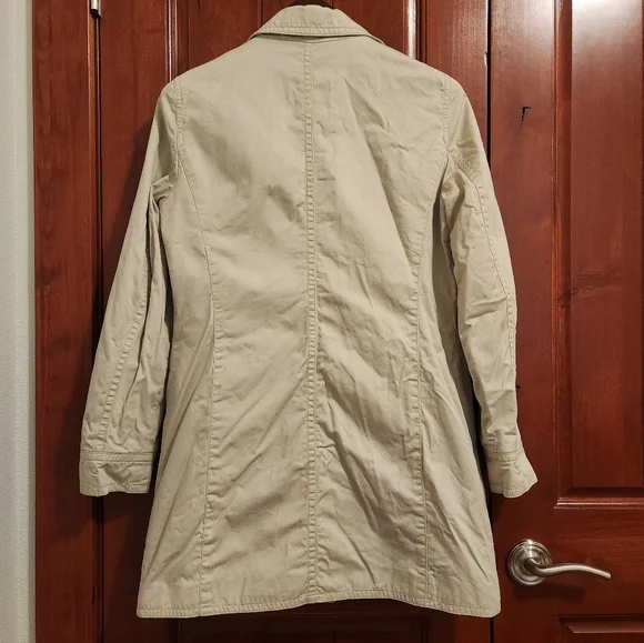 Coach Button Down Beige Trench Coat, Medium - Picture 2 of 6